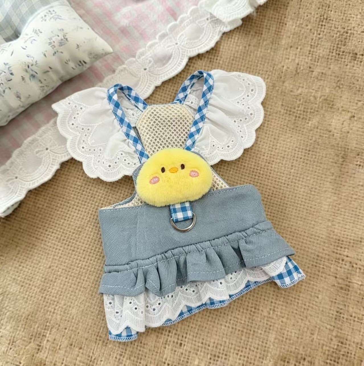 D Ring Strap - Gaun Tali Hewan Peliharaan Bahan Denim
