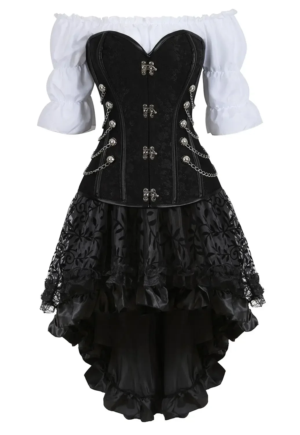 Boning Corset Steel - Korset kulit bajak laut wanita, korset