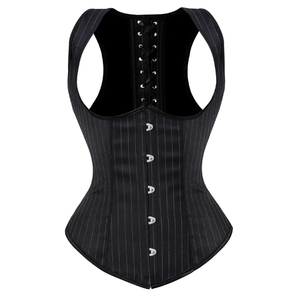 Boning Corset Steel - Korset Underbust Jacquard Wanita Gotik Tali